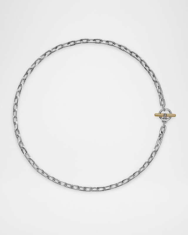 Madison Necklace with Toggle in 18K Gold and Silver, 5.5mm, 18"L